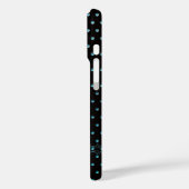 Coques Case-Mate iPhone Pois Aqua Avec Nom (Verso / Gauche)
