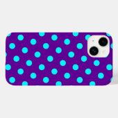 Coques Case-Mate iPhone Pois aqua et violet (Verso (horizontal))