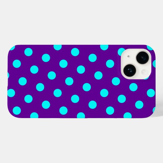 Coques Case-Mate iPhone Pois aqua et violet (Verso (horizontal))