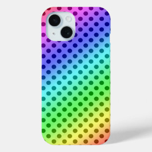 Coque Pour iPhone 15 Pois arc-en-ciel