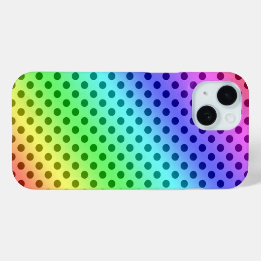 Coques Case-Mate iPhone Pois arc-en-ciel (Verso (horizontal))
