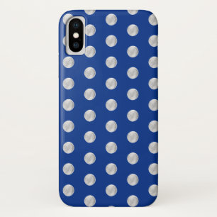 Coque Case-Mate Pour iPhone Pois argenté sur un fond de bleu royal