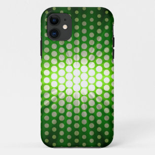 Coque iPhone 11 Pois blanc sur l'arrière - plan vert