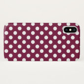 Coques Case-Mate iPhone Pois blancs en Bourgogne (Dos (Horizontal))