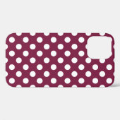Coques Case-Mate iPhone Pois blancs en Bourgogne (Verso (horizontal))
