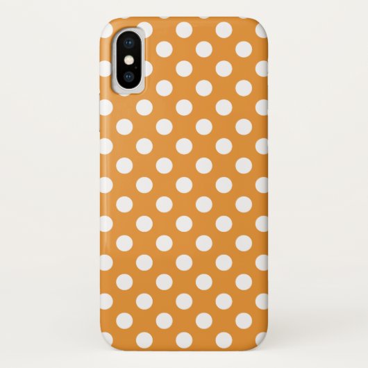 Coques Case-Mate iPhone Pois blancs sur ambre (Dos)