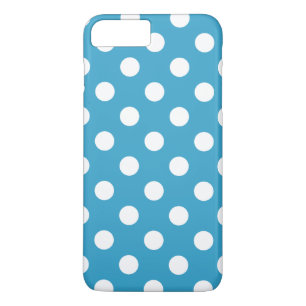 Coques Pour iPhone Pois blancs sur Arrière - plan bleu Peacock