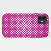 Coques Case-Mate iPhone Pois blancs sur Arrière - plan rose (Dos (Horizontal))
