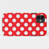 Coques Case-Mate iPhone Pois blancs sur Arrière - plan rouge (Dos (Horizontal))