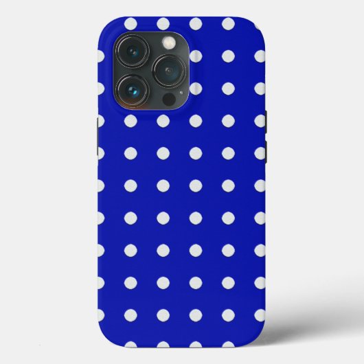 Coques Case-Mate iPhone pois blancs sur bleu (Verso)