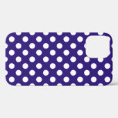 Coques Case-Mate iPhone Pois blancs sur bleu foncé (Verso (horizontal))