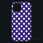 Coques Pour iPhone Pois blancs sur bleu foncé<br><div class="desc">Pois blancs sur bleu foncé</div>