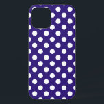 Coques Pour iPhone Pois blancs sur bleu foncé<br><div class="desc">Pois blancs sur bleu foncé</div>