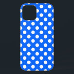 Coques Pour iPhone Pois blancs sur bleu royal<br><div class="desc">Pois blancs sur bleu royal</div>