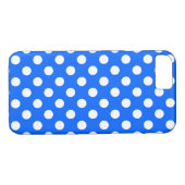 Coques Case-Mate iPhone Pois blancs sur bleu royal (Dos (Horizontal))