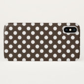Coques Case-Mate iPhone Pois blancs sur brun (Dos (Horizontal))