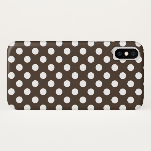 Coques Case-Mate iPhone Pois blancs sur brun (Dos (Horizontal))