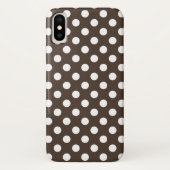 Coques Case-Mate iPhone Pois blancs sur brun (Dos)