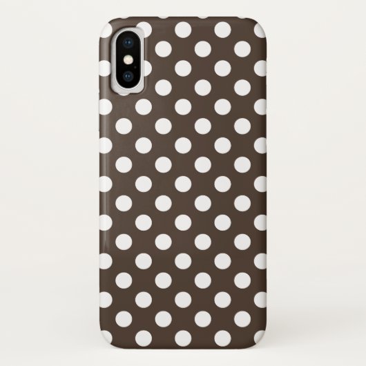 Coques Case-Mate iPhone Pois blancs sur brun (Dos)