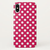Coques Case-Mate iPhone Pois blancs sur cerise (Dos)