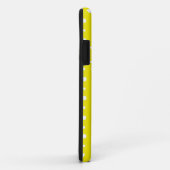 Coques Case-Mate iPhone Pois blancs sur citron jaune (Dos/Droite)