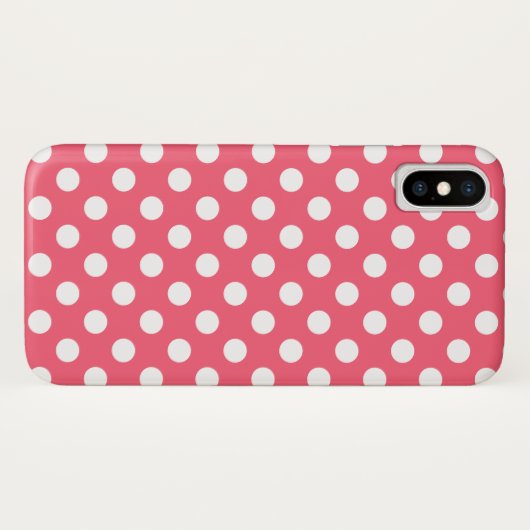 Coques Case-Mate iPhone Pois blancs sur corail (Dos (Horizontal))