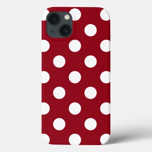 Coques Case-Mate iPhone Pois blancs sur Crimson Red (Verso)