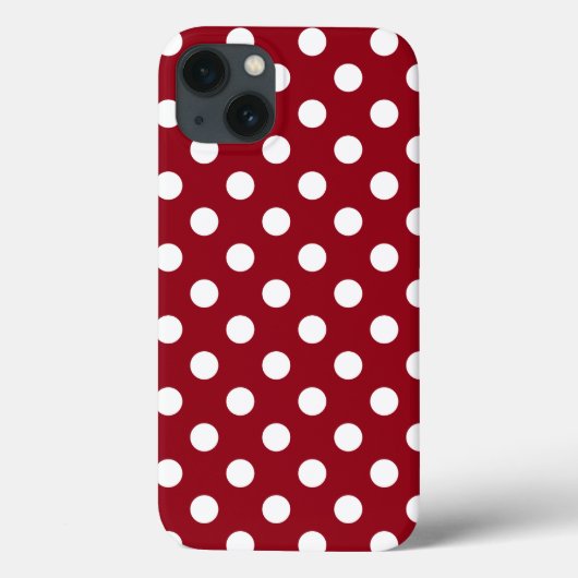 Coques Case-Mate iPhone Pois blancs sur Crimson Red (Verso)