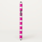 Coques Case-Mate iPhone Pois blancs sur fuchsia (Dos/Droite)
