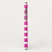 Coques Case-Mate iPhone Pois blancs sur fuchsia (Dos/Gauche)