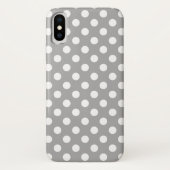 Coques Case-Mate iPhone Pois blancs sur gris (Dos)