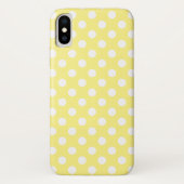 Coques Case-Mate iPhone Pois blancs sur jaune citron (Dos)