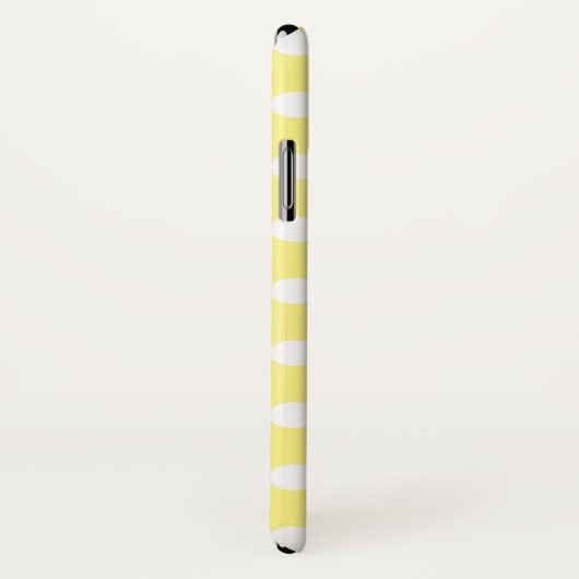 Coques Case-Mate iPhone Pois blancs sur jaune citron (Dos/Droite)