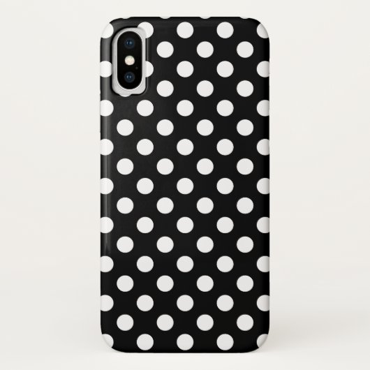 Coques Case-Mate iPhone Pois blancs sur noir (Dos)