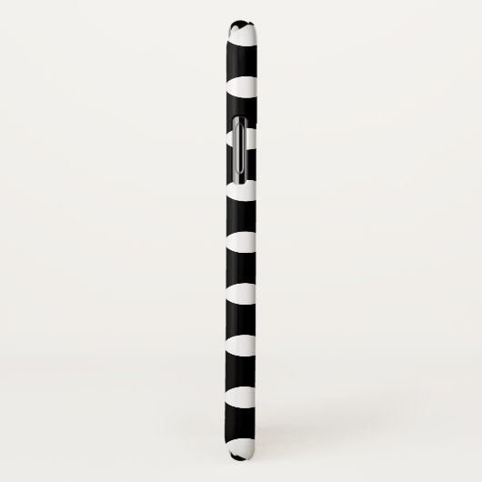 Coques Case-Mate iPhone Pois blancs sur noir (Dos/Droite)