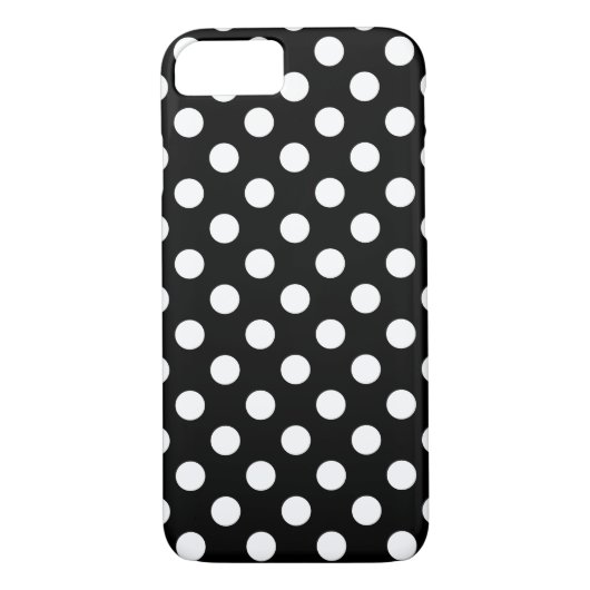 Coques Case-Mate iPhone Pois blancs sur noir (Dos)