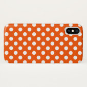 Coques Case-Mate iPhone Pois blancs sur orange (Dos (Horizontal))