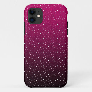 Case-Mate iPhone Case Pois blancs sur pourpre et dégradé noir.