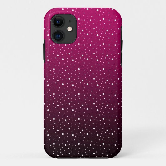 Coques Case-Mate iPhone Pois blancs sur pourpre et dégradé noir. (Dos)