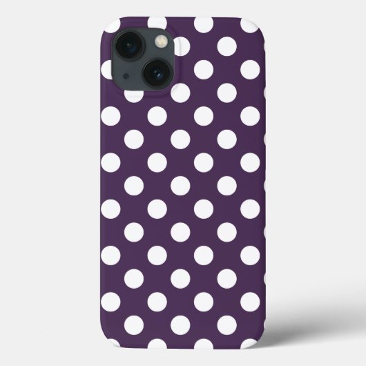 Coques Case-Mate iPhone Pois blancs sur prune violet Coque-Mate iPhone c (Verso)