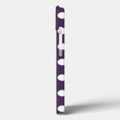 Coques Case-Mate iPhone Pois blancs sur prune violet Coque-Mate iPhone c (Verso / Gauche)