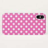 Coques Case-Mate iPhone Pois blancs sur rose (Dos (Horizontal))