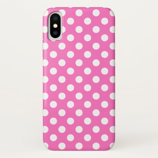 Coques Case-Mate iPhone Pois blancs sur rose (Dos)
