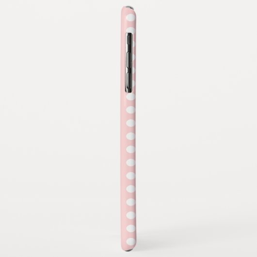 Coques Case-Mate iPhone Pois blancs sur rose pâle (Dos/Gauche)