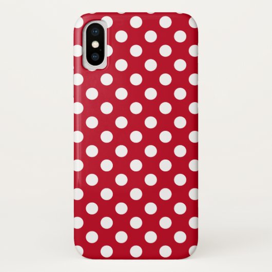 Coques Case-Mate iPhone Pois blancs sur rouge (Dos)