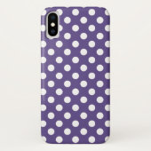 Coques Case-Mate iPhone Pois blancs sur ultra violet (Dos)