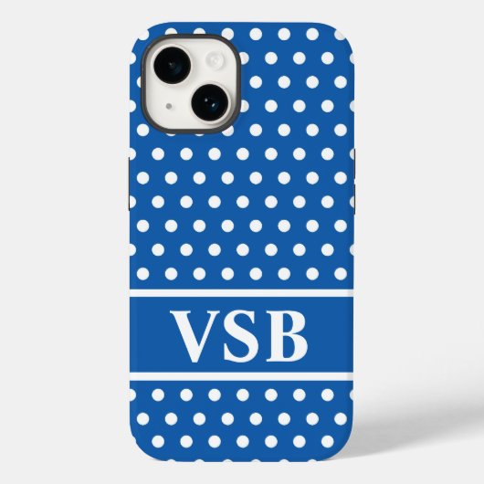 Coques Case-Mate iPhone Pois bleu (Verso)
