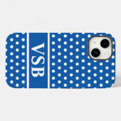 Coques Case-Mate iPhone Pois bleu (Verso (horizontal))