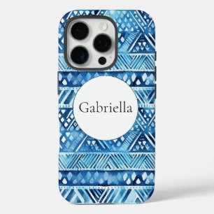 Coques iPhone 16 Pro Pois bleu bleu bleu Tribal