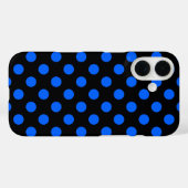 Coques Case-Mate iPhone Pois bleu et noir (Verso (horizontal))